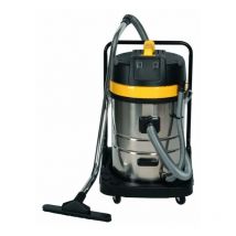 Chimeco - Aspirador en seco y húmedo de 70 litros de acero inoxidable con carro, 2 motores, 2000W