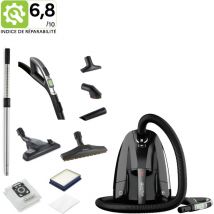 Nilfisk - Aspirateur Traineau, Avec 4 Accessoires et Télécommande, Sac Inclus, Filtre hepa 14, Noir - Elite