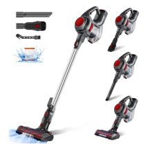 Daynee - Aspirateur Sans Fil 25000pa Puissant 4 en 1, Autonomie Aspirateur Balai avec 50 Min d'Utilisation & Batterie Amovible, Lumière led,