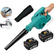 Aspirateur souffleur batterie, aspirateur électrique de chantier 130 MPH, 2 en 1, avec 2x batterie 5,5 A (sans chargeur), compatible avec chargeur