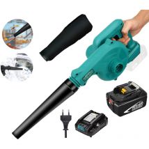 Aspirateur souffleur batterie, aspirateur électrique de chantier 130 MPH, 2 en 1, avec batterie 5,5 A et chargeur rapide, compatible avec batterie