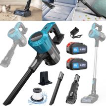Aspirateurs À Main, Aspirateur Vertical Sans Fil Ultra-léger Pour Tapis, Sol Dur, Poils D'Animaux, Voiture Avec Direction Pivotante, 2 Batteries 5,5 A