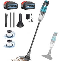 Aspirateurs verticaux, aspirateur balai sans fil 3 en 1, aspirateur à main puissant de 10 kPa, aspirateur pour sols, poils d'animaux, 2 filtres + 2
