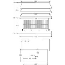 Aspiratore Aspirafumi Elettrico Testa Quadra E Base Quadra Regolabile Da 320x320 A 420x420mm In Lamiera Colore Testa Di Moro