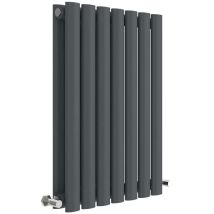 Hudson Reed Revive Double Designer Horizontal Radiator 600mm H x 412mm W - Anthracite