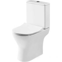 Nuie Freya Short Projection Toilet Pan with Cistern and Soft Close Toilet Seat - NCG350 - White