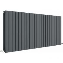 Aspire - Hudson Reed Sloane Double Designer Horizontal Radiator 600mm h x 1398mm w - Anthracite