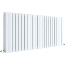 Aspire - Hudson Reed Sloane Double Designer Horizontal Radiator 600mm h x 1398mm w - Satin White