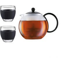 Assam Set Teiera a pistone, 1,0 l, 2 pezzi, 34 cl, vetro, 0, ml
