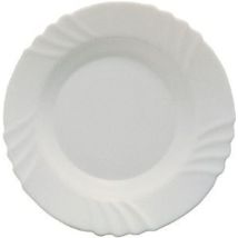 Assiette creuse Ebro 23,5 cm – Verre blanc opalin – Compatible lave-vaisselle et micro-ondes – Mobilier d'intérieur