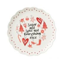 Assiette de Présentation de Noël 'Bakery' 39cm Rouge
