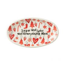 Assiette de Présentation de Noël 'Bakery' 55cm Rouge