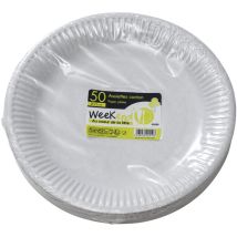 Greenday - Assiette Jetable Carton Blanc 23cm X50