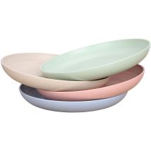 Jormftte - Assiettes en paille de blé incassables - Ensemble d'assiettes réutilisables - Passe au lave-vaisselle et au micro-ondes - Parfait pour la