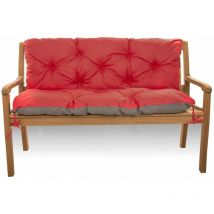 Setgarden - Coussin pour banc de jardin 110x50x50cm, coussin de banc de jardin Rouge, coussin de jardin, coussin de balançoire, coussin de banc