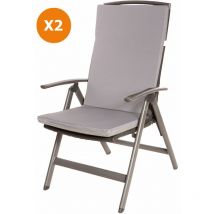 Setgarden - Coussin de chaise 2 pièce Coussin 110x47x4cm gris clair coussin de chaise d'extérieur Coussin d'assise avec dossier haut - light grey