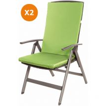 Setgarden - Coussin de chaise 2 pièce Coussin 110x47x4cm citron vert coussin de chaise d'extérieur Coussin d'assise avec dossier haut - multicolour