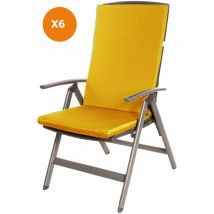 Setgarden - Coussin de chaise 6 pièce Coussin 110x47x4cm orange coussin de chaise d'extérieur Coussin d'assise avec dossier haut - orange