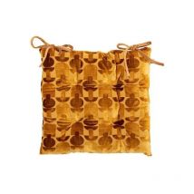 1001kdo - Assise de chaise 38 x 38 cm Jacquard luna ocre