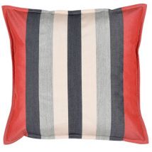 Avril Paris - Petit coussin carré 40 x 40 cm - 100% Coton - Rouge/Gris - corfou