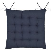 Lovely Casa - Assise de chaise matelassée en gaze de coton 38 x 38 cm Pop color bleu marine