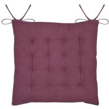 Lovely Casa - Assise de chaise matelassée en gaze de coton 38 x 38 cm Pop color pourpre