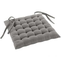 Assise matelassée en coton et polyester recyclé Gris 38x38 cm