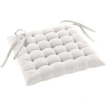 Assise matelassée en coton et polyester recyclé Blanc 38x38 cm