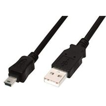 Digitus Usb-kabel Usb 2.0 Usb-a Stecker, Usb-mini-b Stecker 1.00 M Schwarz Rund, Doppelt Geschirmt