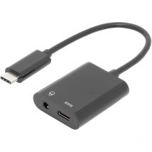 Digitus Audio Adapterkabel [1x Usb-c Stecker - 2x Usb-c Buchse, Klinkenbuchse 3.5 Mm] Ak-300400-00
