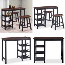 Vidaxl - Assortiment de bar 3 pcs mdf Noir - Meuble De Bar - Ensemble De Bar - Table De Bar - Tabourets De Bar - Meuble Colonial - Home & Living