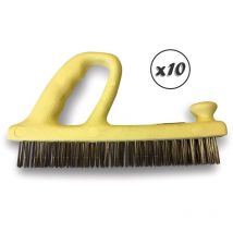 Kibros - Brosse métallique Forme Rabot - Lot de 10 - Inox dur
