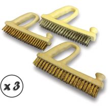 Brosse métallique Forme Rabot - Lot de 3 - Assortiment de 3