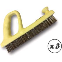 Brosse métallique Forme Rabot - Lot de 3 - Inox dur