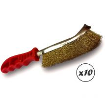 Brosse à main métallique convexe Modèle skrib - Lot de 10 - Acier laitonné