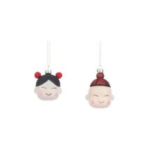 Assortiment de décorations de Noël garçon fille h9 cm 1 pcs