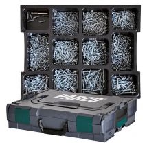 Acerto - Assortiment de vis universelles Jet-Fast bleu-galvanisé (Silverline),TX 2750 pièces en l-boxx + 6 Bits + 1 support aimant