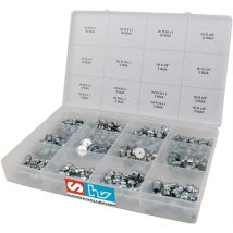 Assortiment de graisseurs 170 pièces – 41498 – Acier zingué brillant et passivé – Accessoire pour compresseur