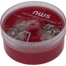 144-BS-1400 Assortiment d'embouts simples 0.5 mm², 0.75 mm², 1 mm², 1.5 mm², 2.5 mm² non isolé argent 1400 pc(s) - NWS