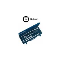 Assortimento chiavi a bussola 1/2” – 14 pezzi in acciaio al cromo-vanadio – 320x160x50mm – 10-24mm