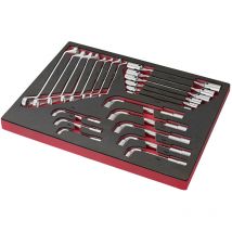 Sogi - Assortimento di 22 utensili TER-02 - chiavi poligonali - chiavi snodate - chiavi a tubo - per riparazione auto