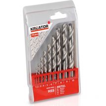 Set di 10 punte in metallo hss Kreator Coffret 10 punte hss