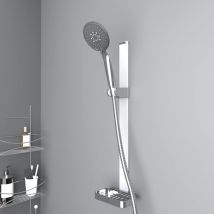 Asta per doccia, supporto per doccia, senza foratura, 3 m di colla (con soffione doccia)