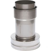 Edelstahlschornstein Verbindungskupplung mit Wandfutter dw/ew Doppelwandig DN113-300 8501-113 - Astec