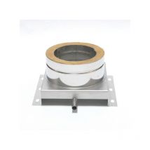 Isolierte Verankerungsplatte mit Ablauf 60 mm Doppelwandig Edelstahlschornstein DN113-300 8102-150 - Astec