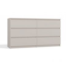 Topeshop - aster - Cómoda grande dormitorio salón oficina - 6 cajones - 138x40x75cm - 6 cajones - estilo escandinavo