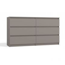 Aster - Cómoda grande dormitorio salón oficina - 6 cajones - 138x40x75cm - 6 cajones - estilo escandinavo