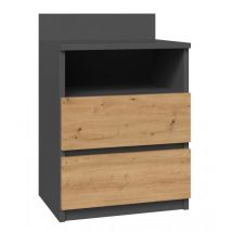 Aster T1 - Bedside table with 2 drawers - 59x40x32 cm - Bedside table - Scandinavian style