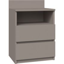 Topeshop - aster T1 - Table de chevet avec 2 tiroirs gris - 59x40x32 cm - Table de nuit - Style scandinave