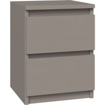 Topeshop - aster - Table de chavet style scandinave gris - 30x30x40 cm - Chevet 2 tiroirs - Meuble de chambre